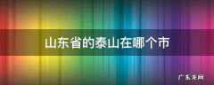 山东省的泰山在哪个市