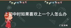 上初中时如果喜欢上一个人怎么办