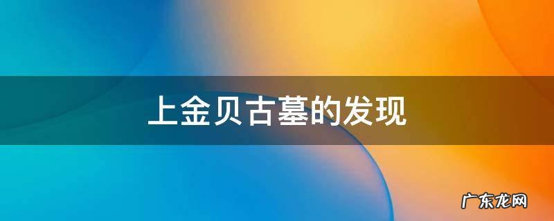 上金贝古墓的发现