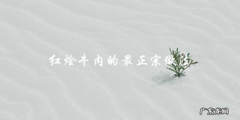 红烩牛肉的绝佳做法，让你品尝最正宗的口感！