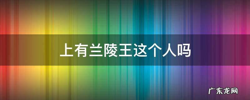 上有兰陵王这个人吗