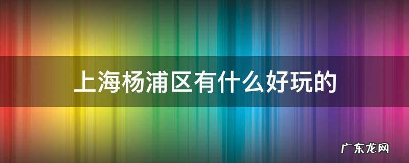 上海杨浦区有什么好玩的