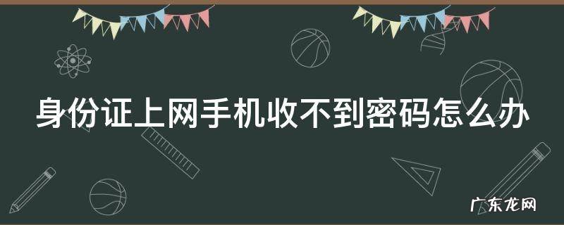 身份证上网手机收不到密码怎么办