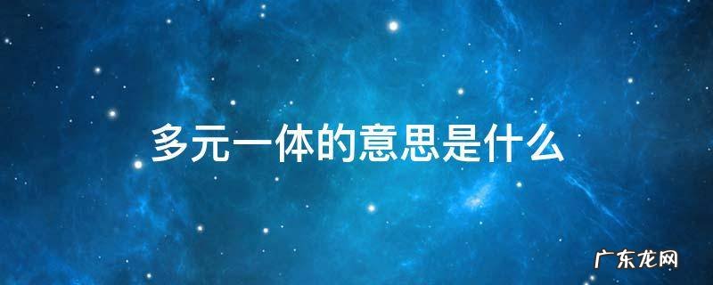 多元一体的意思是什么,多元一体的意思是什么比如