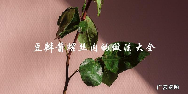 豆瓣酱螺丝肉:全网最全的做法大全