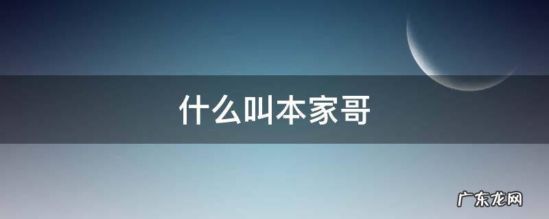 什么叫本家哥