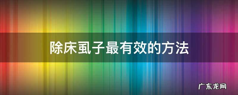除床虱子最有效的方法,怎样消灭床虱子
