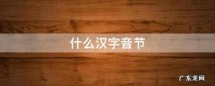 什么汉字音节