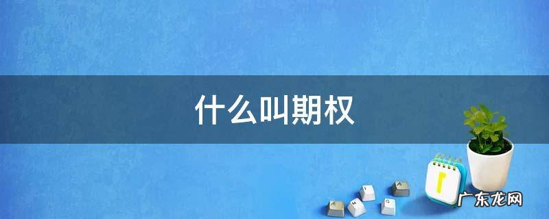 什么叫期权
