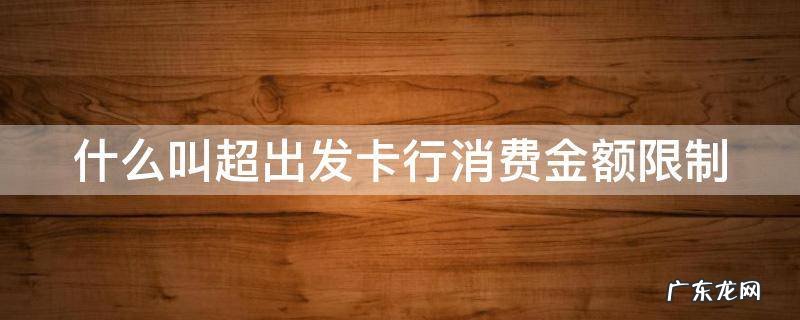 什么叫超出发卡行消费金额限制