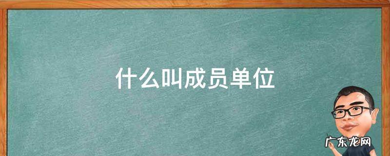 什么叫成员单位