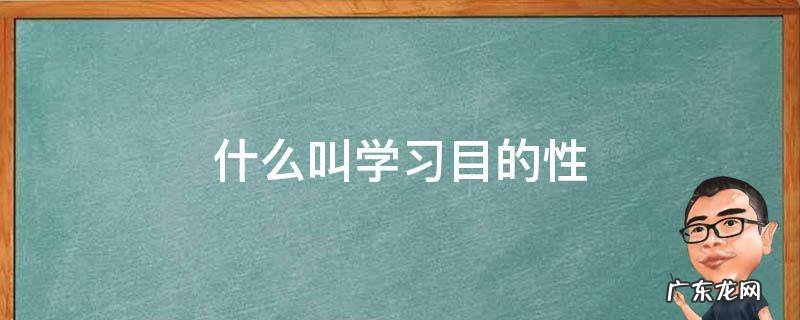 什么叫学习目的性