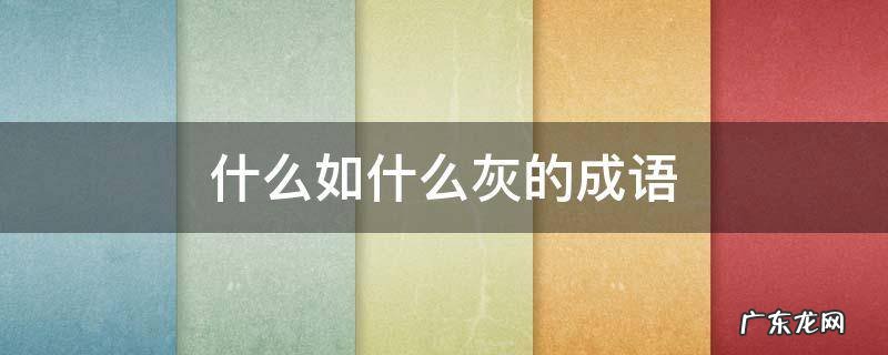 什么如什么灰的成语