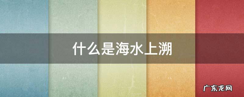 什么是海水上溯