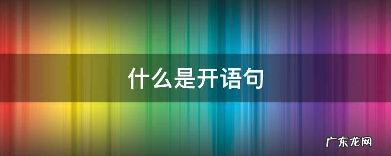 什么是开语句