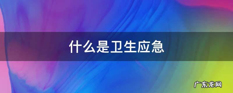 什么是卫生应急