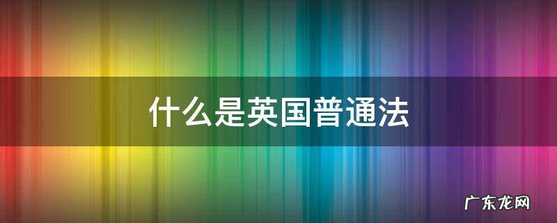 什么是英国普通法