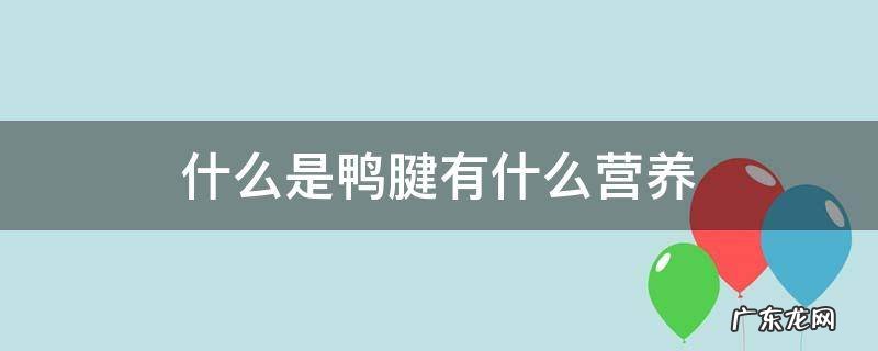 什么是鸭腱有什么营养