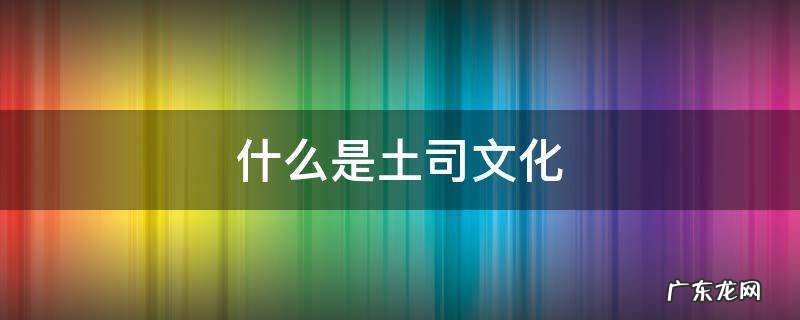 什么是土司文化