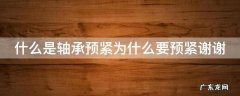 什么是轴承预紧为什么要预紧谢谢