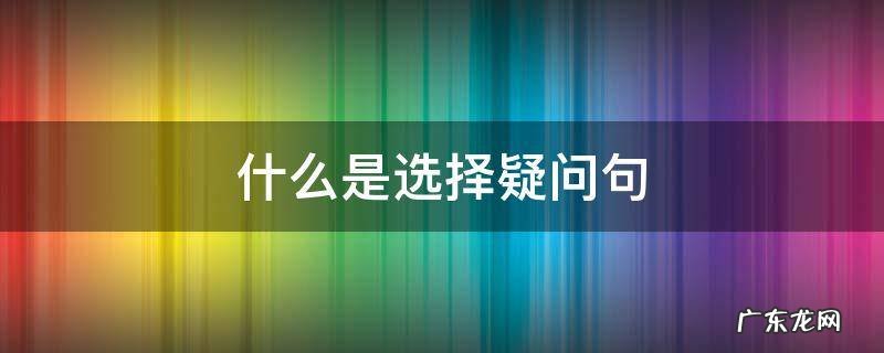 什么是选择疑问句