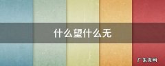 什么望什么无
