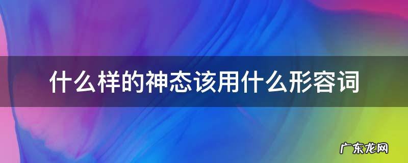 什么样的神态该用什么形容词