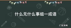 什么无什么事组一成语
