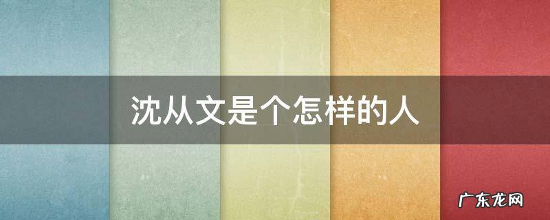 沈从文是个怎样的人