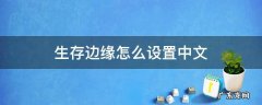 生存边缘怎么设置中文