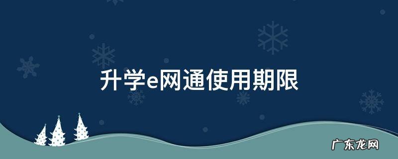 升学e网通使用期限