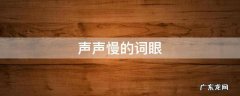 声声慢的词眼