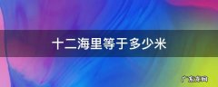 十二海里等于多少米