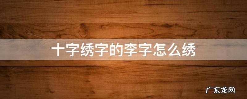 十字绣字的李字怎么绣