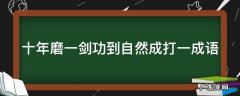十年磨一剑功到自然成打一成语