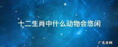 十二生肖中什么动物会悠闲