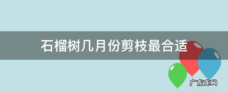 石榴树几月份剪枝最合适