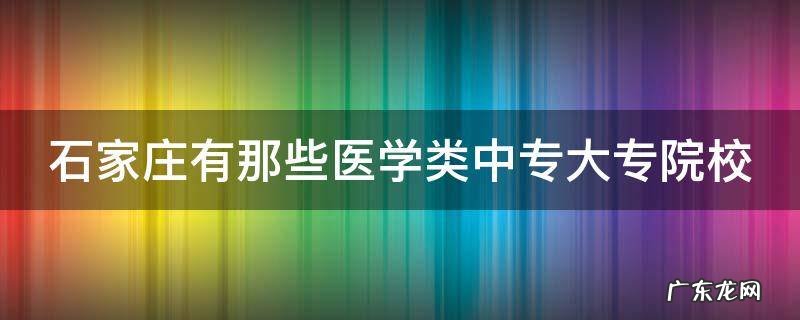 石家庄有那些医学类中专大专院校