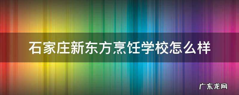 石家庄新东方烹饪学校怎么样