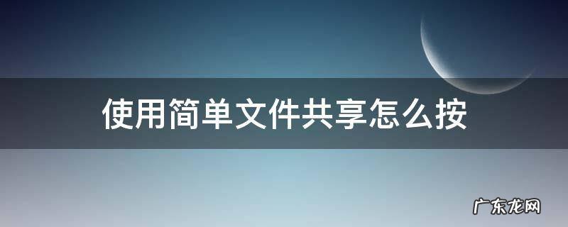 使用简单文件共享怎么按