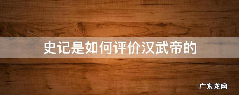 史记是如何评价汉武帝的