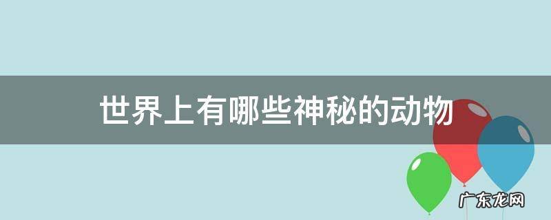 世界上有哪些神秘的动物
