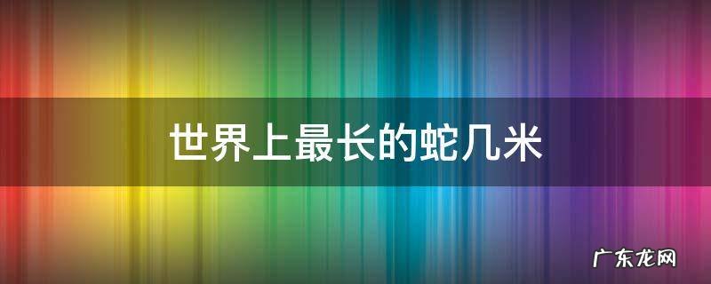 世界上最长的蛇几米