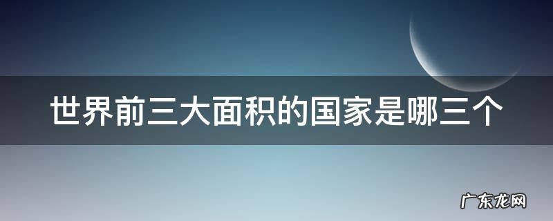 世界前三大面积的国家是哪三个