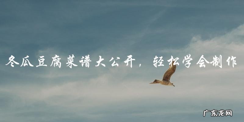 冬瓜豆腐菜谱大公开,轻松学会制作!