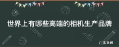 世界上有哪些高端的相机生产品牌