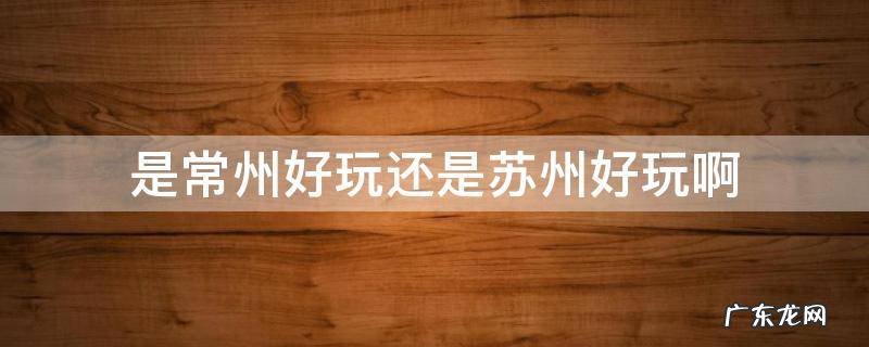 是常州好玩还是苏州好玩啊