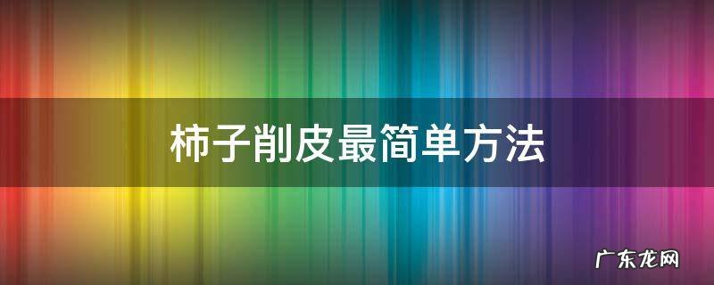 柿子削皮最简单方法