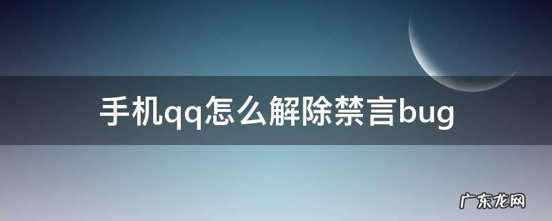 手机qq怎么解除禁言bug