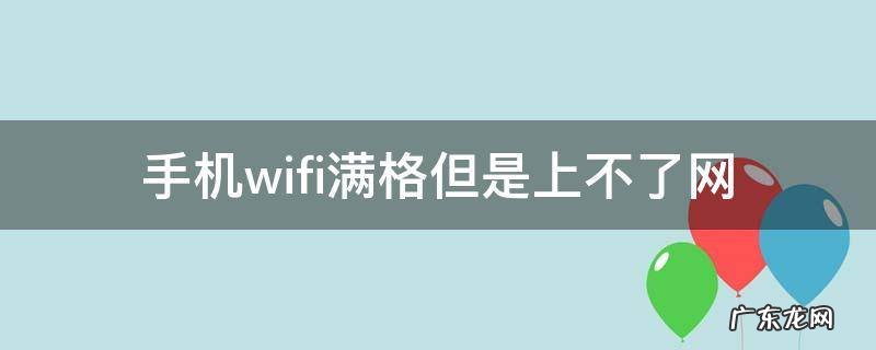 手机wifi满格但是上不了网